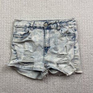 Refuge Denim Miami High Rise Stretch Light wash Cut off Shorts Women’s 7